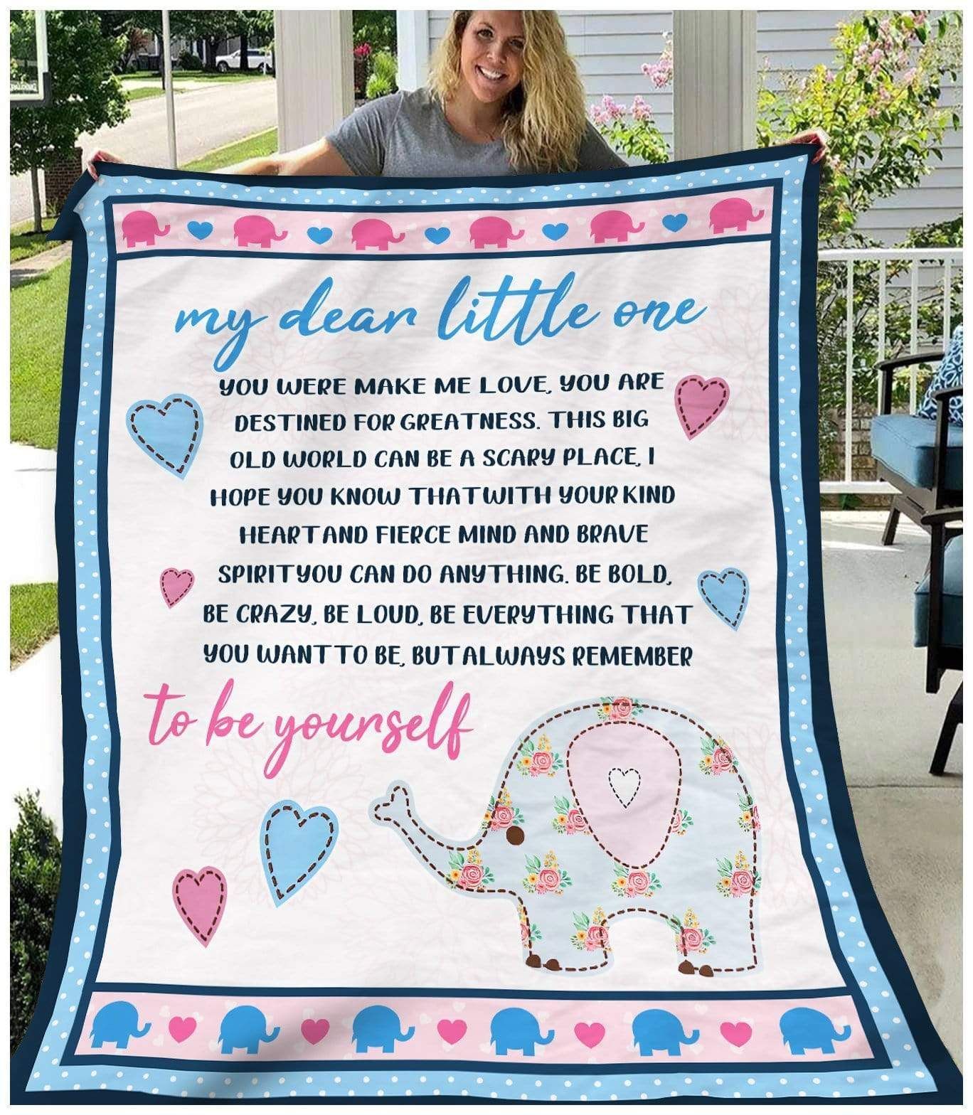 To Be Yourself Elephant Fleece Blanket AADJB AKCHIN