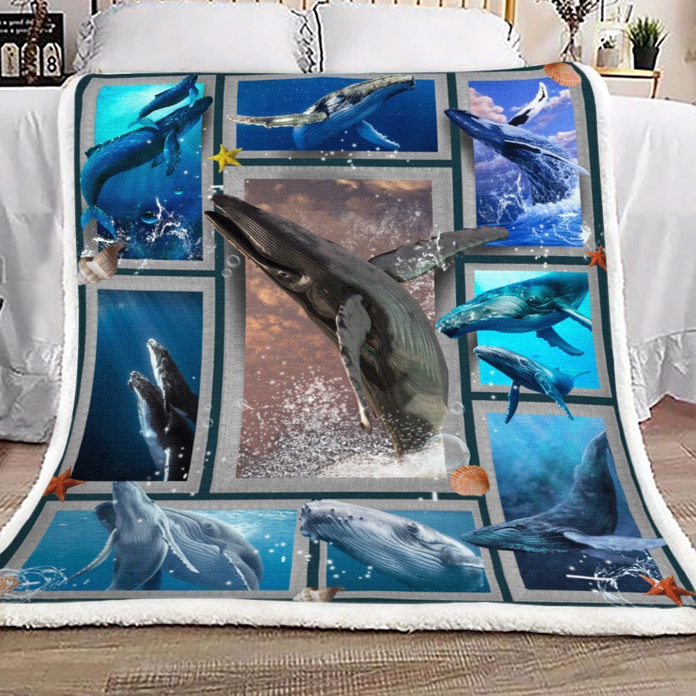 3d Huge Whale HD1301500S Sherpa Fleece Blanket