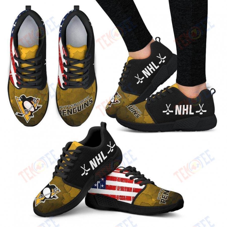 Mens Womens Pittsburgh Penguins Sneakers Simple Fashion Shoes Athletic Sneaker Running Shoes For Men Women TDT525