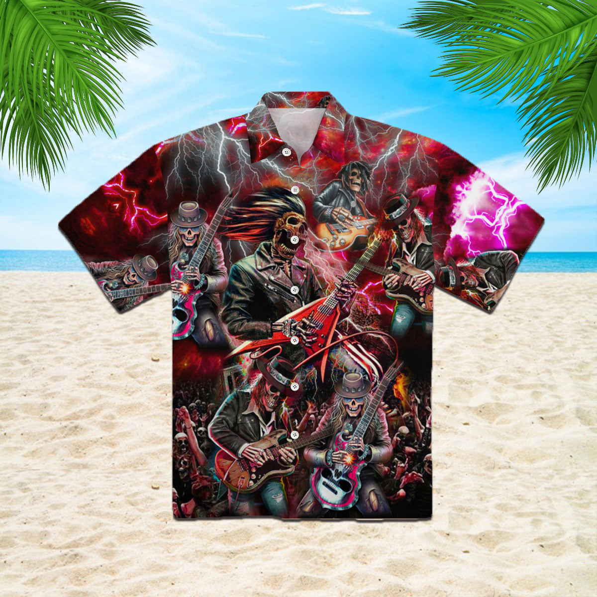 Skull Guitar Hawaii Shirt For Men And Women Ha9878