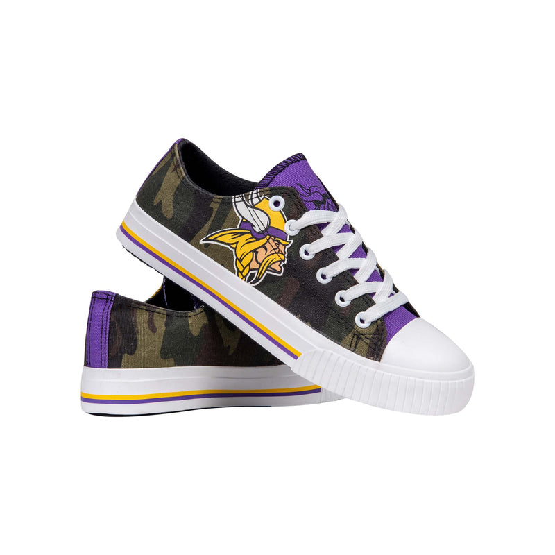 Minnesota Vikings NFL Womens Camo Low Top Canvas Shoes