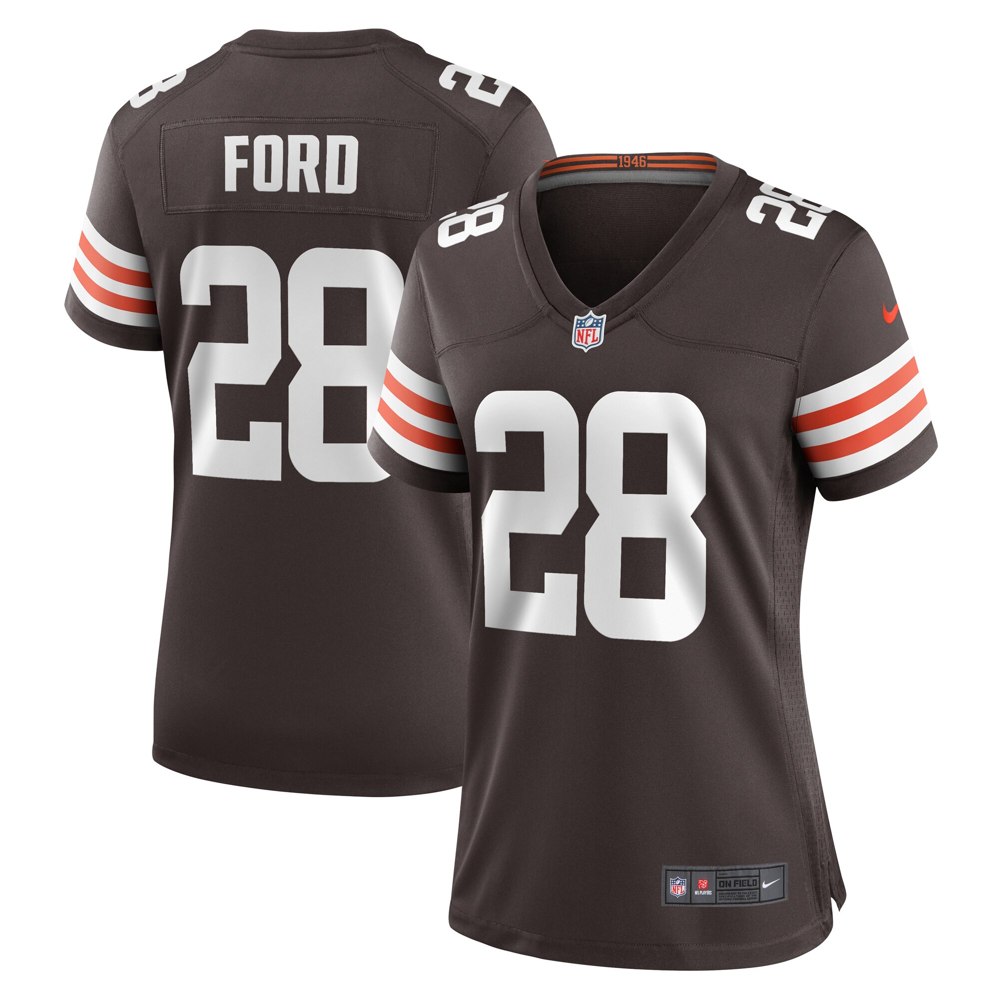 Women’s Cleveland Browns Mike Ford  Brown Team Game Jersey