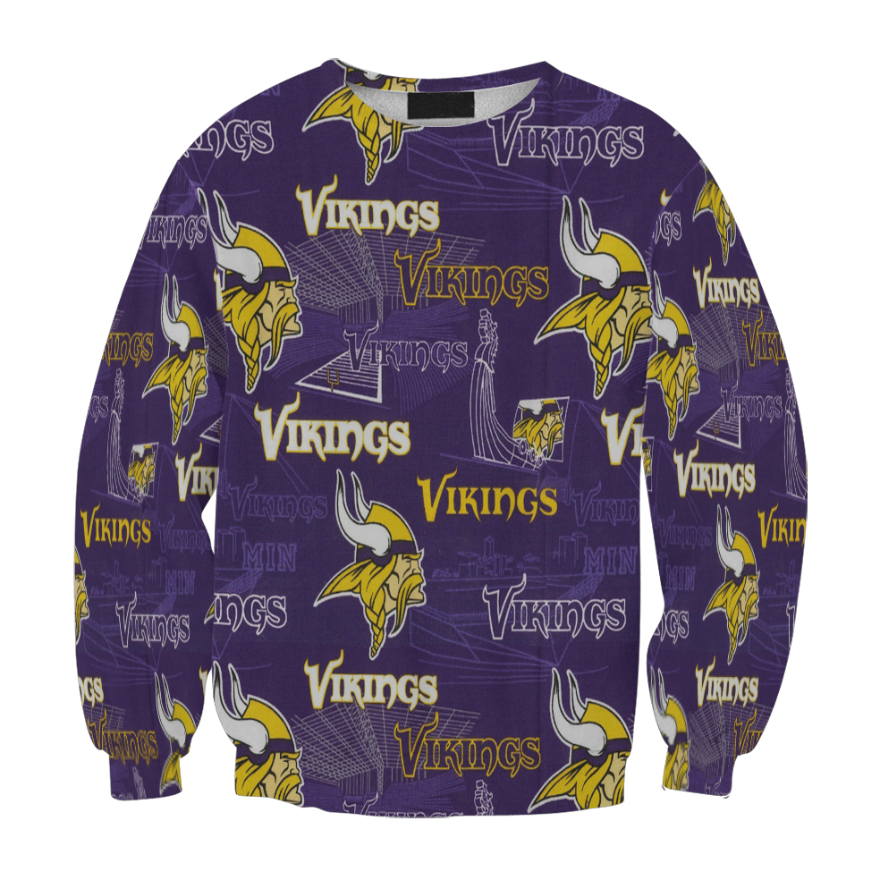 Minnesota Vikings Emblem V13 Gift For Fan 3D Full Printing Sweatshirt