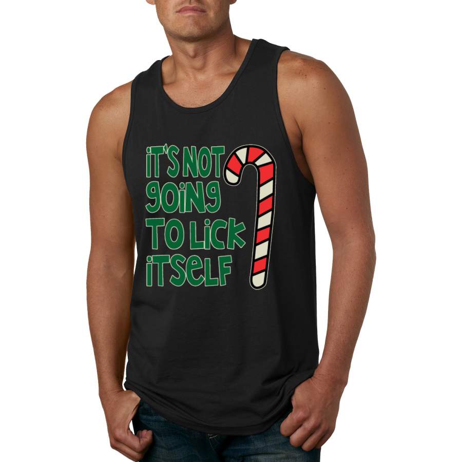 Candy Cane Not Going to Lick Itself Christmas Mens Graphic Tank Top