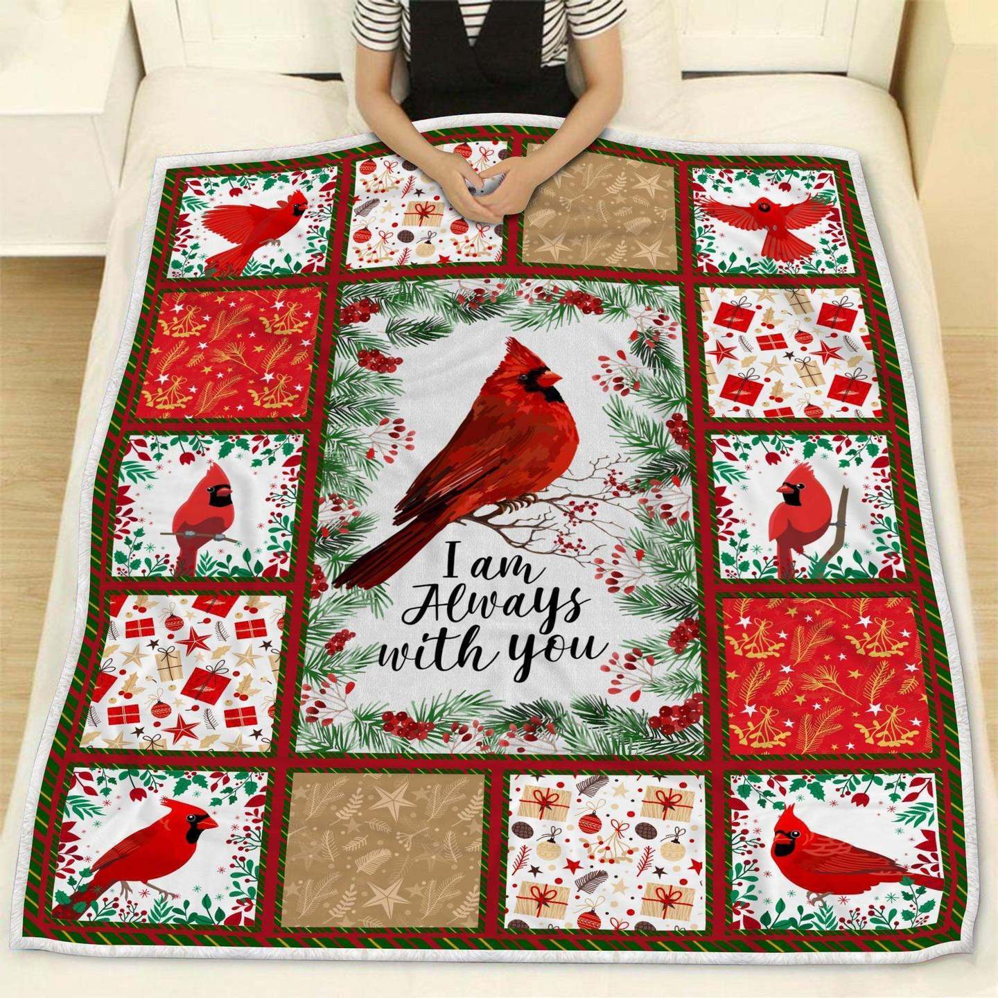 Cardinal Bird Fleece Blanket – Quilt Blanket Birthday Gift Family Gift Gift For Bird Lover Home Decor Bedding Couch Sofa Soft And Comfy Cozy