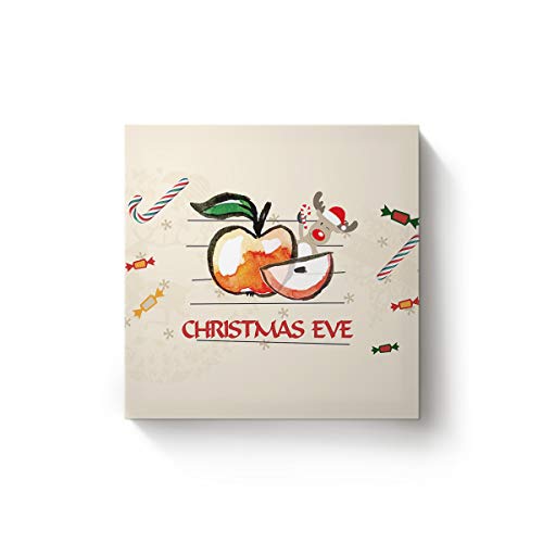 Apple Reindeer Candy Christmas Eve Home Decor – Square Canvas