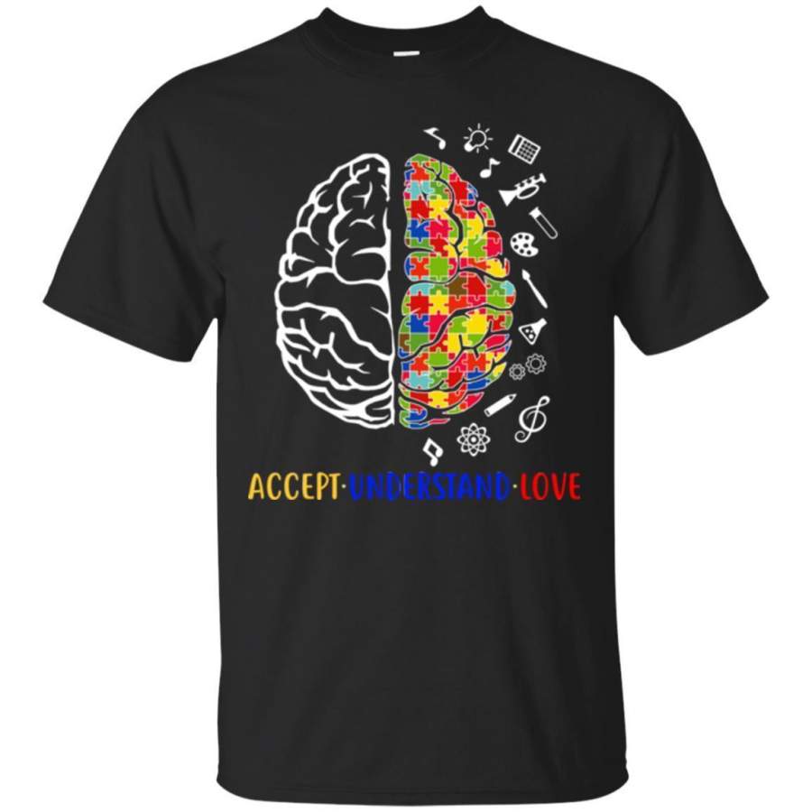 Autism T-Shirt Accept Understand Love Brain Puzzle Piece Awareness Day ...