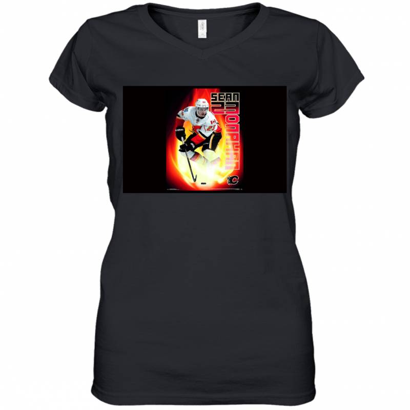 International Calgary Flames Sean Monahan Premium Wall Women’s V-Neck T-Shirt