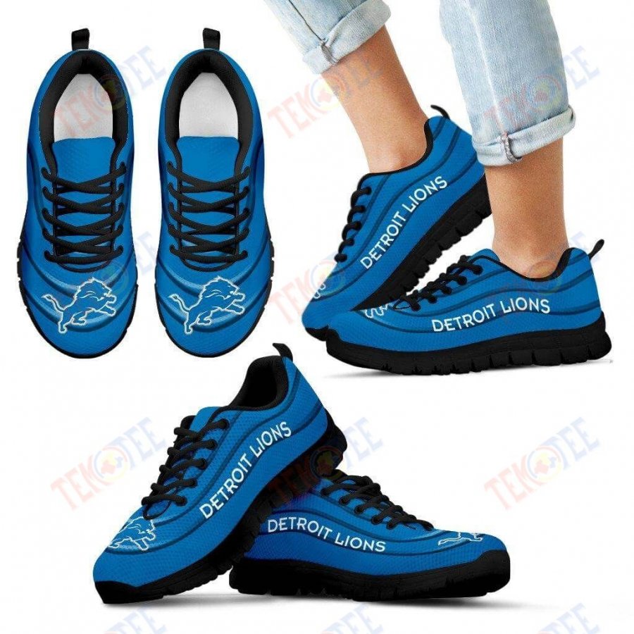 Mens Womens Detroit Lions Sneakers Wave Red Floating Pattern Running Shoes For Men Women TDT415