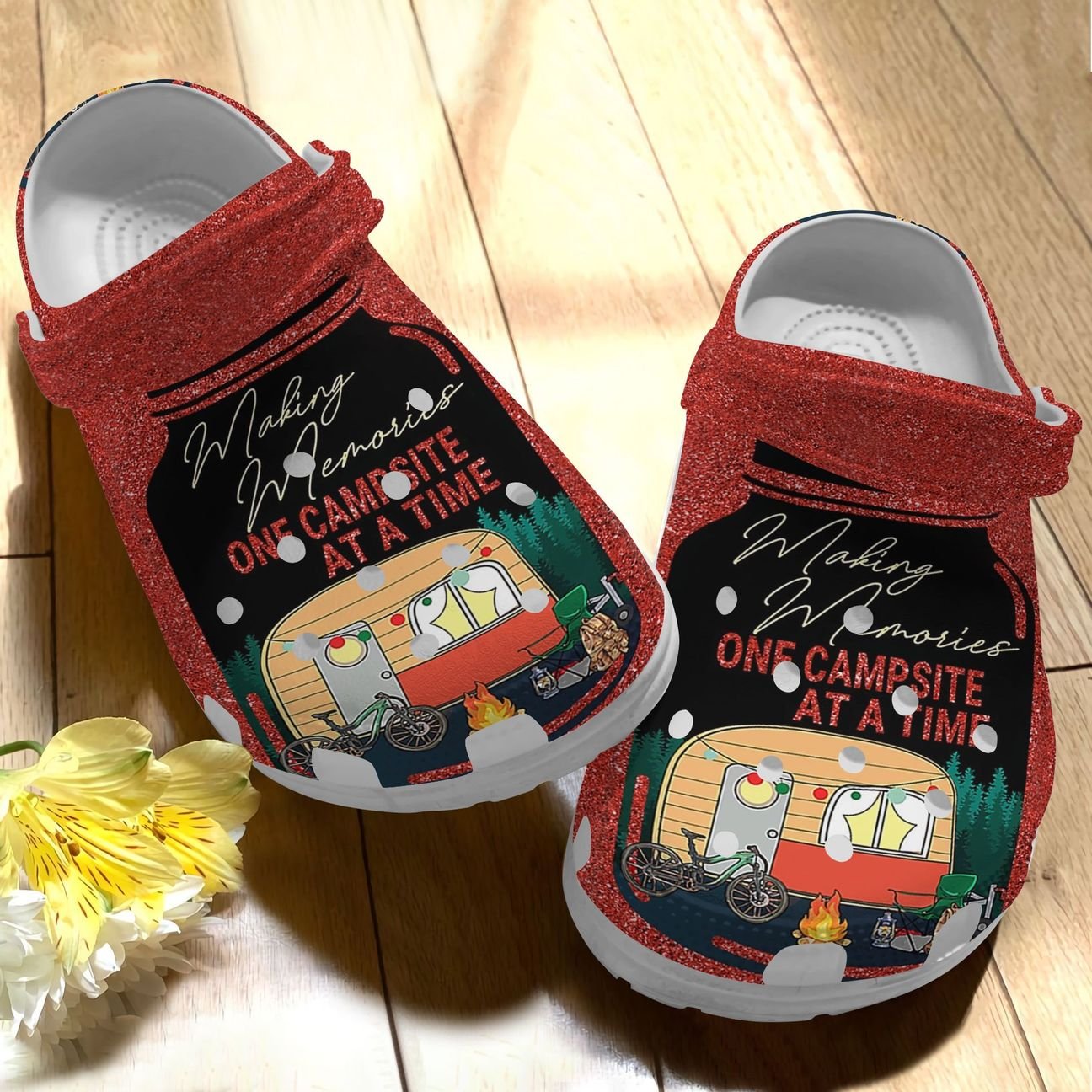 Camping Personalize Clog, Custom Name, Text, Fashion Style For Women, Men, Kid, Print 3D Making Memories Once Campsite At A Time