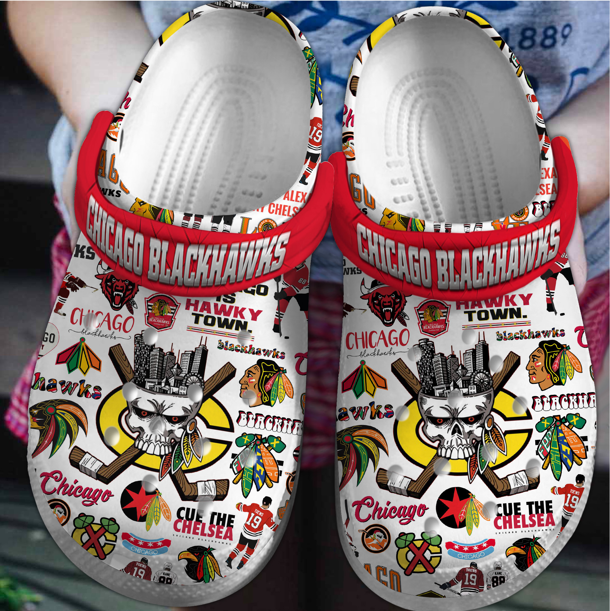 Chicago Blackhawks NHL Sport Crocs Crocband Clogs Shoes Comfortable For Men Women and Kids 2