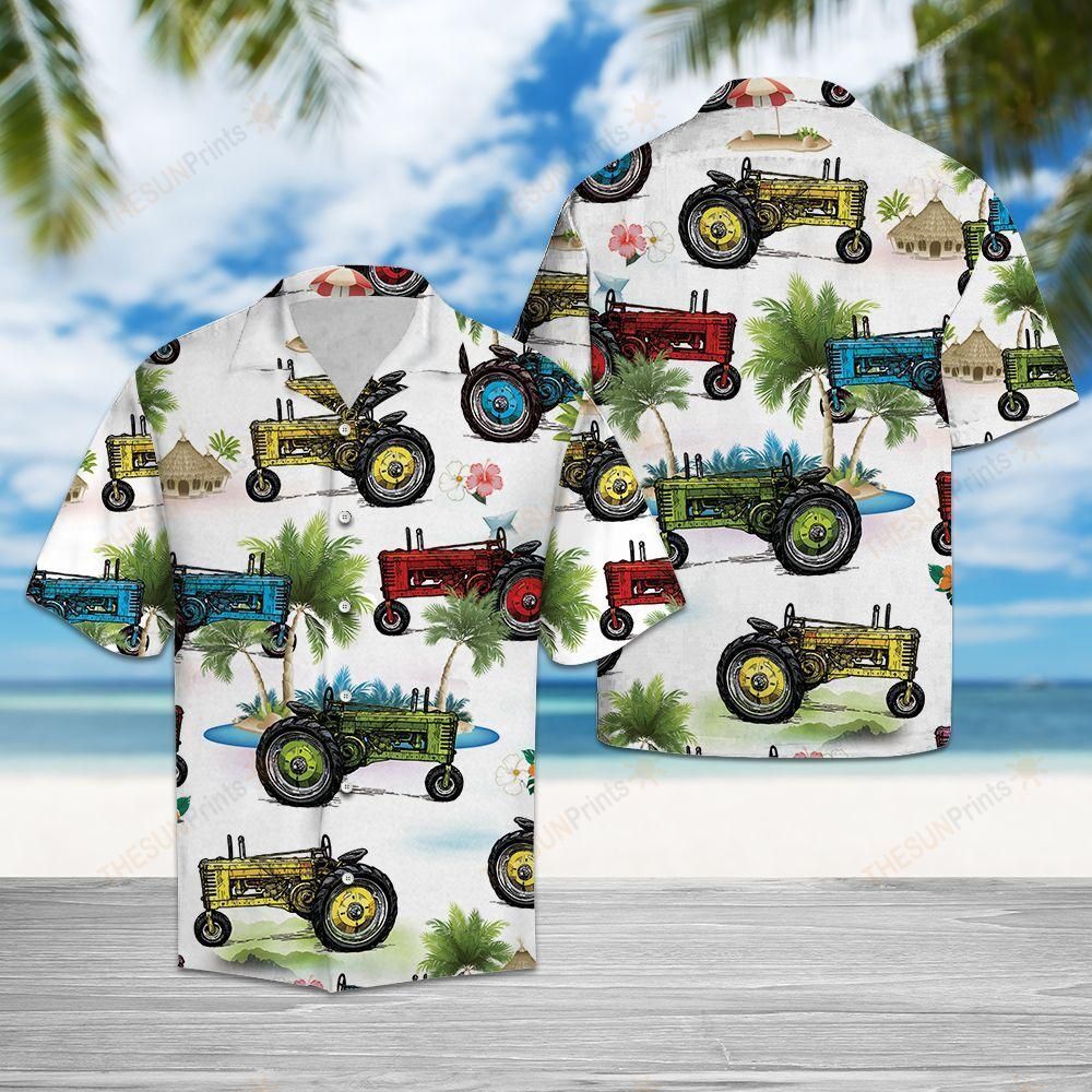 Colorful Tractor Hawaiian Shirt Ha34475