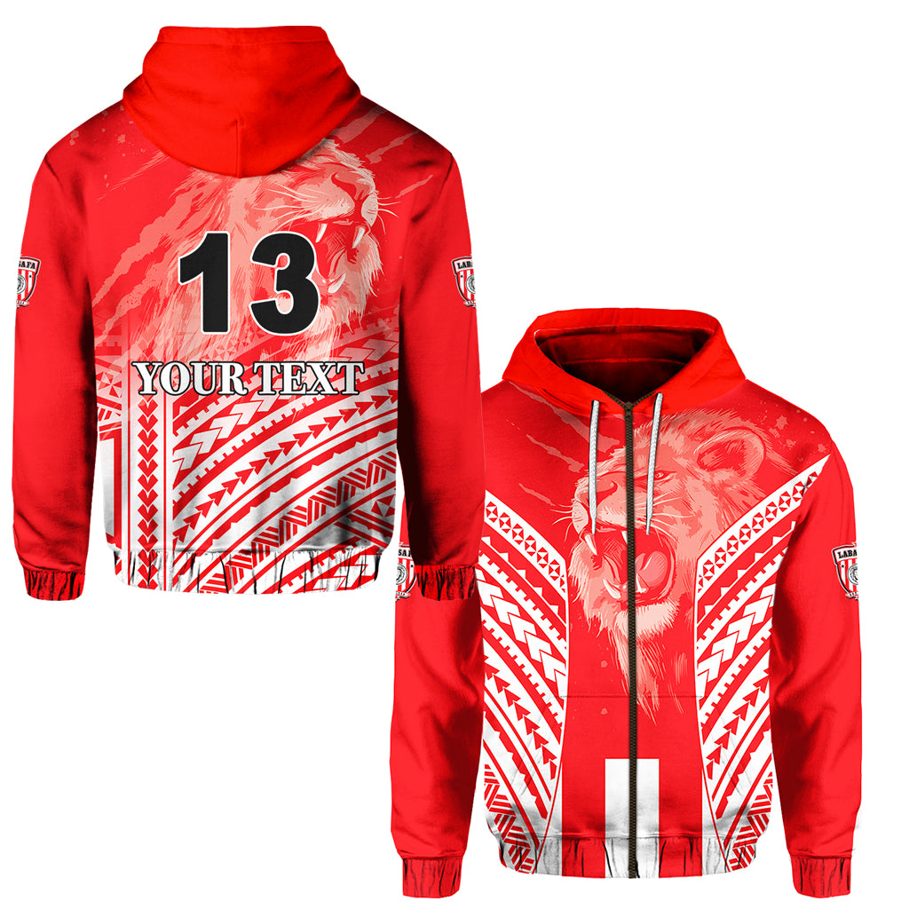 (Custom Personalised) Labasa Football Zip Hoodie Strong Lion Of Fiji – Custom Text And Number Lt13