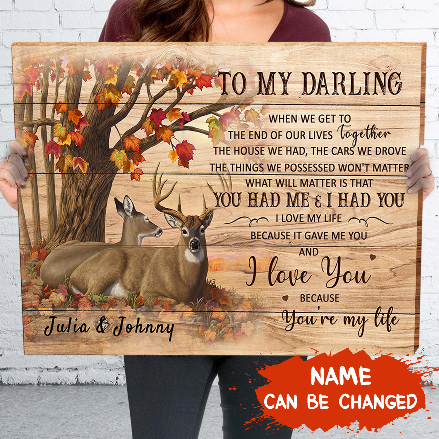 You’re My Life – Autumn Background – Personalized Custom Canvas – Gift For Couples