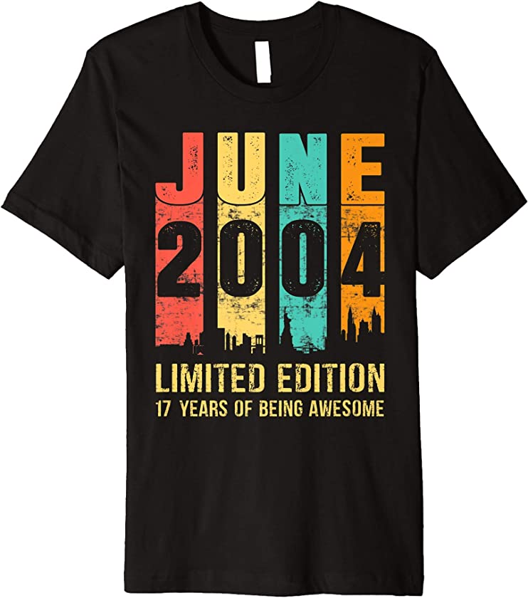 Vintage June 2004 Limited Edition 17 Year Old 17th Birthday Premium T-Shirt