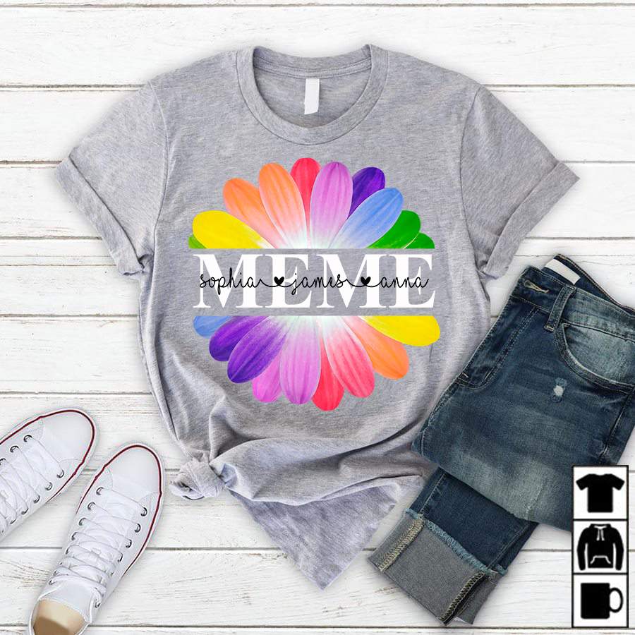 Meme – Rainbow Flower | Personalized T-shirt