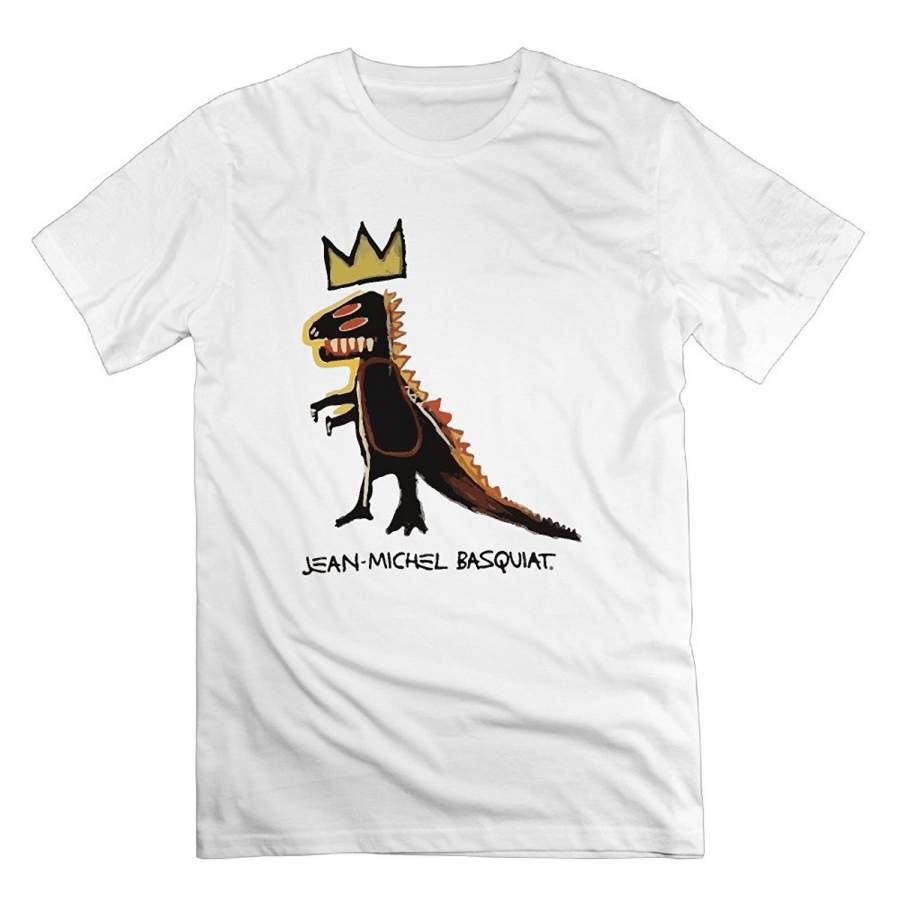 YPS Men’s Basquiat Dinosaur Crown Funny Cotton Short Sleeve T Shirts