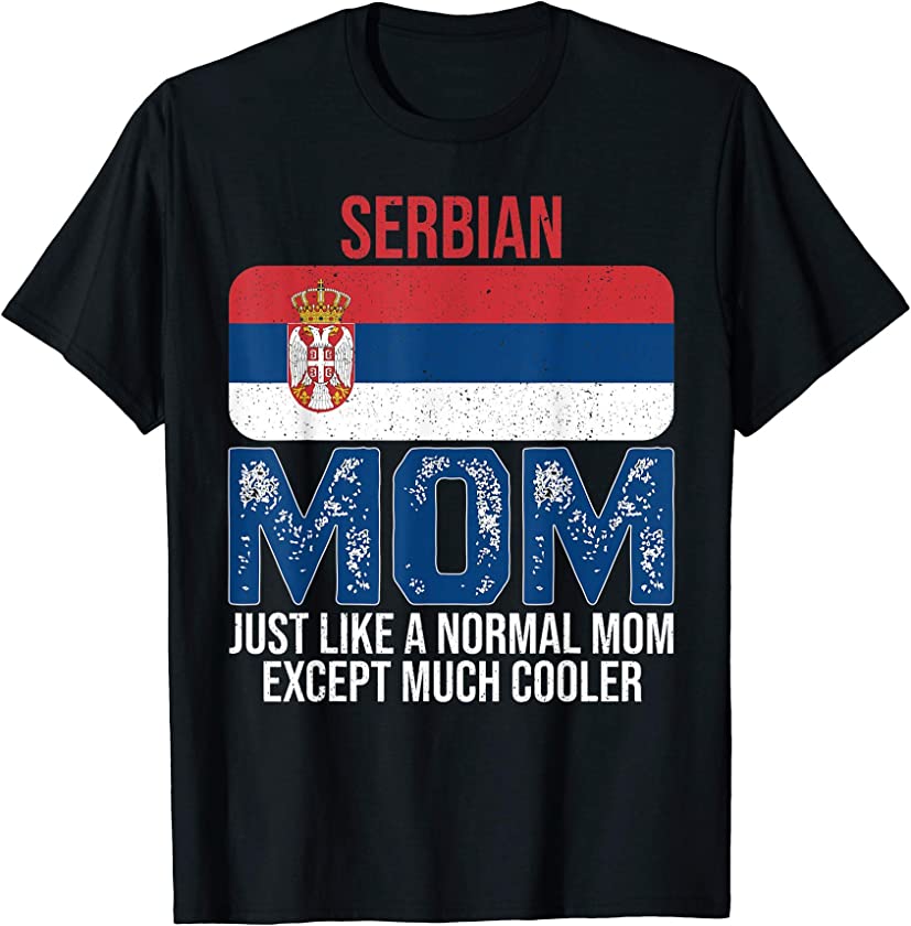 Vintage Serbian Mom Serbia Flag Design Mother’s Day T-Shirt