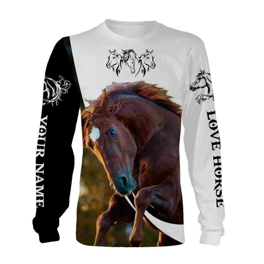 Personalized Love Horse full 3D printing Sweatshirt, Hoodie, Zip up Hoodie, T-shirt – Gift ideas for Horse lovers Men, Women and Kid – FSD948