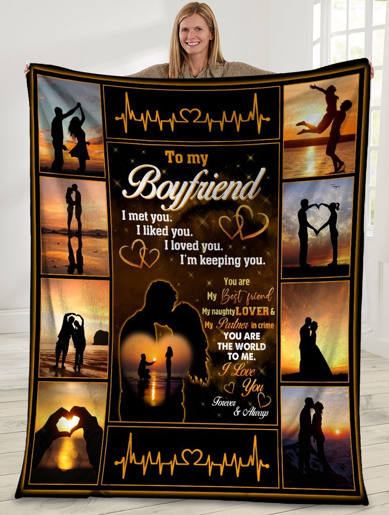 Boyfriend Gift, Christmas Birthday Gift For Boyfriend, To My Boyfriend Sunset Fleece Blanket