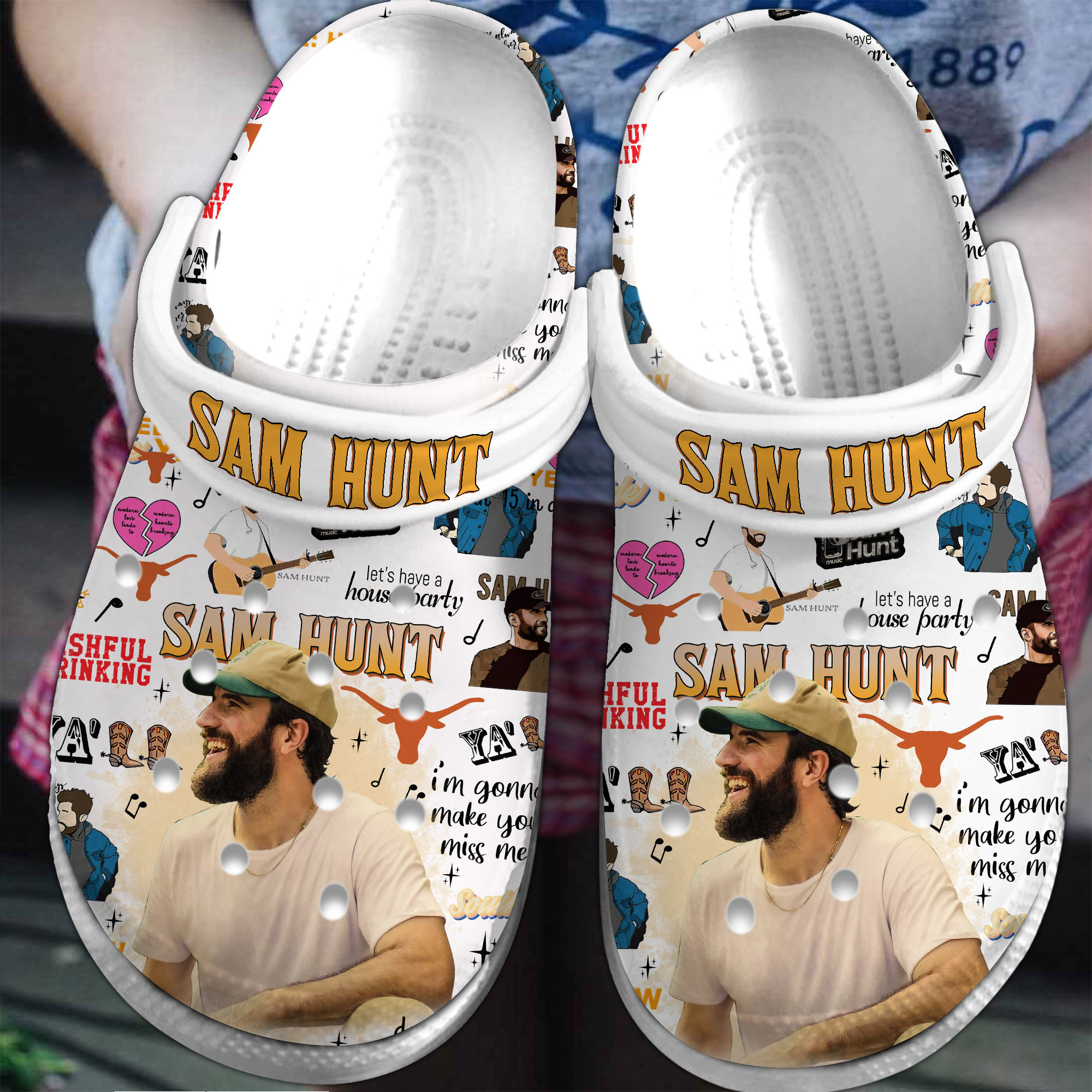 Premium Sam Hunt Music Crocs Crocband Clogs Shoes Comfortable For Men Women and Kids