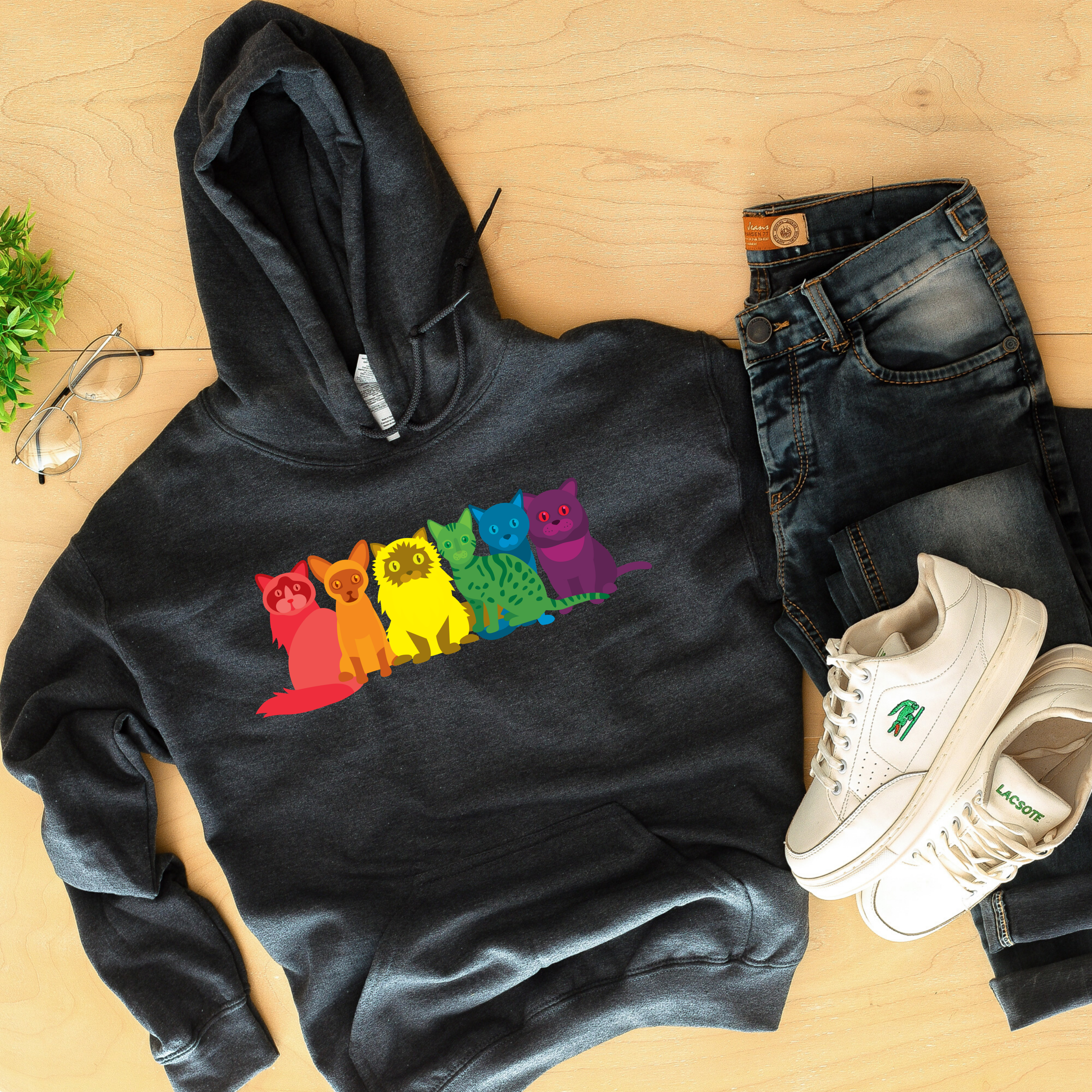 Cute Hoodie Asexual Pride Cat Lover Lgbt Sweatshirt