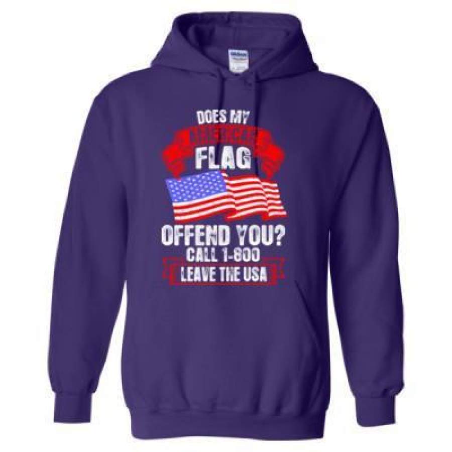 AGR Does My American Flag Offend You Leave The Usa – Heavy Blend™ Hooded Sweatshirt