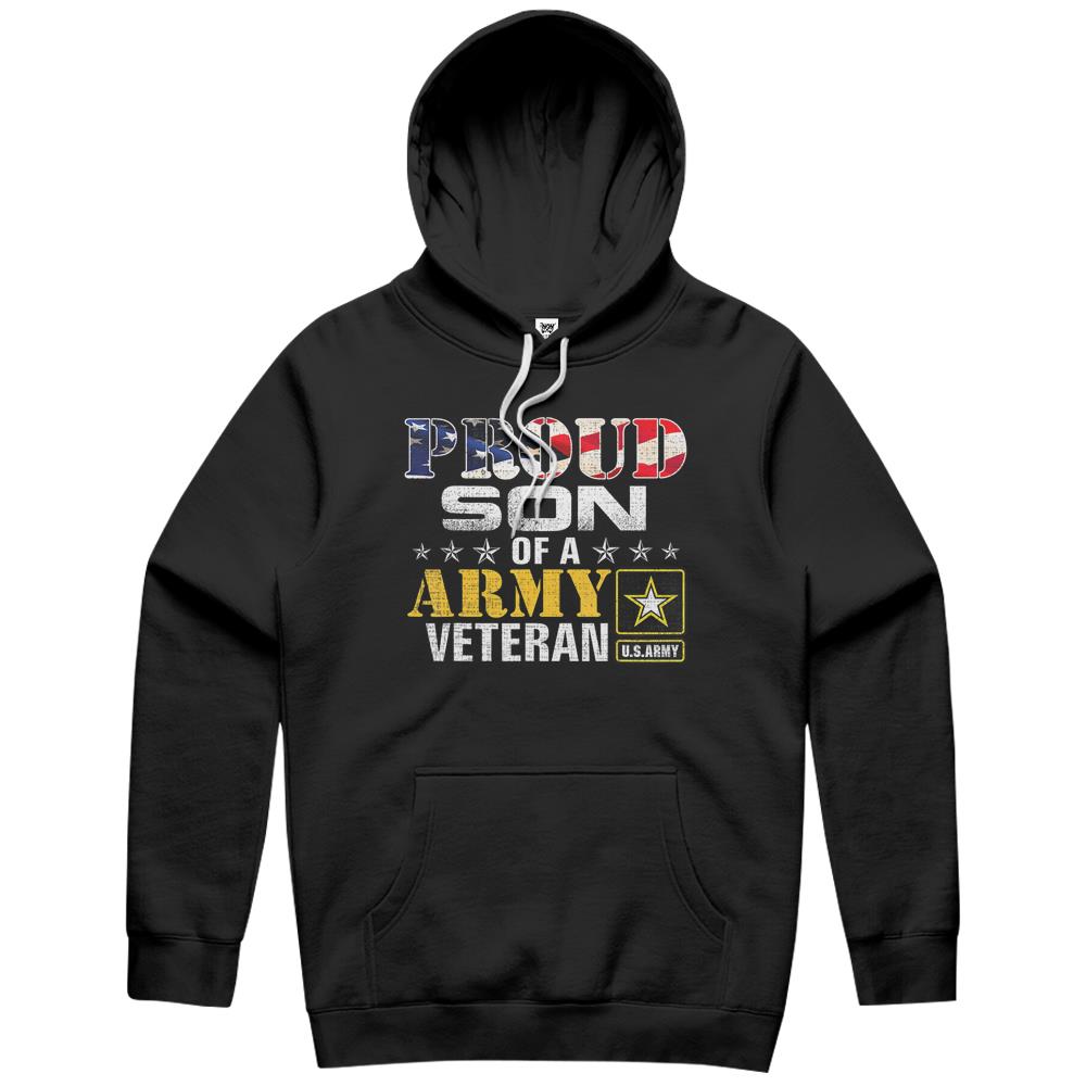 Proud Son Of A Army Veteran American Flag Military Gift Hoodie