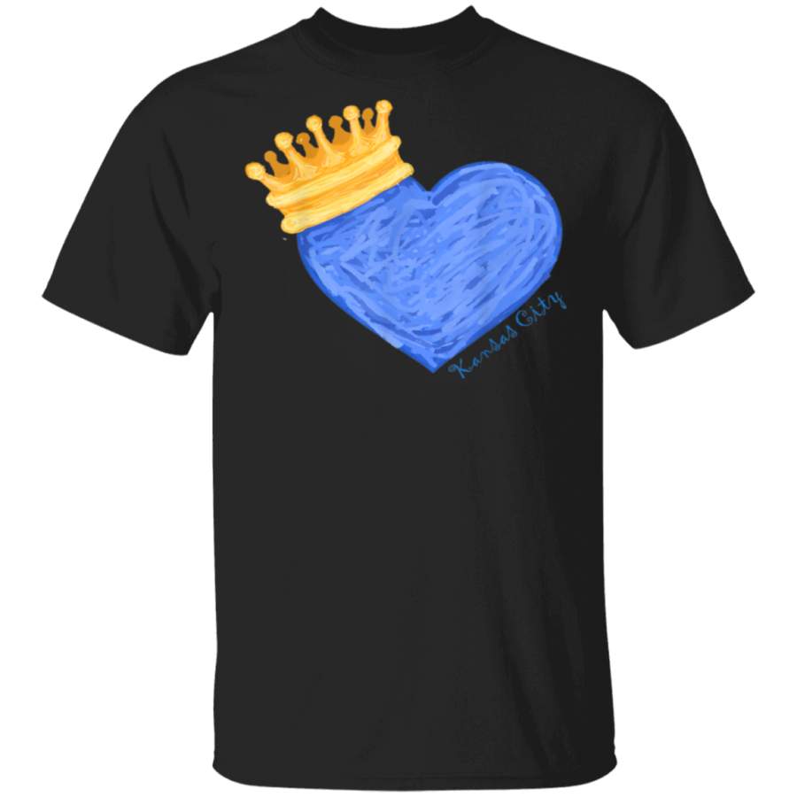 Kansas City Royal Blue Heart and Crown TShirt TShirt