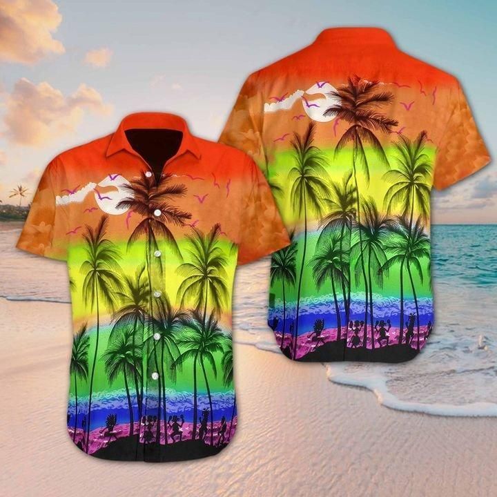 Beach Hawaiian Lgbt Shirt White Men Women Wear Short Sleeve Hawaiian Ha33704