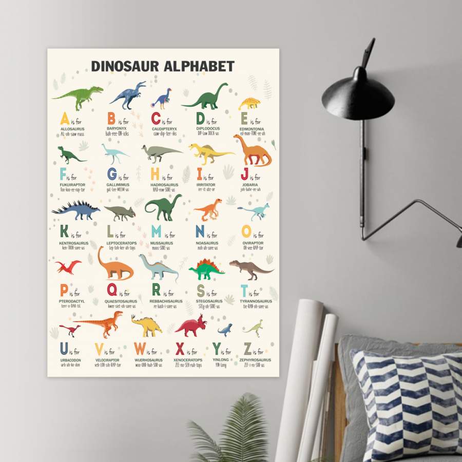 Dinosaur – Alphabet Of Dinosaurs – Vertical Poster