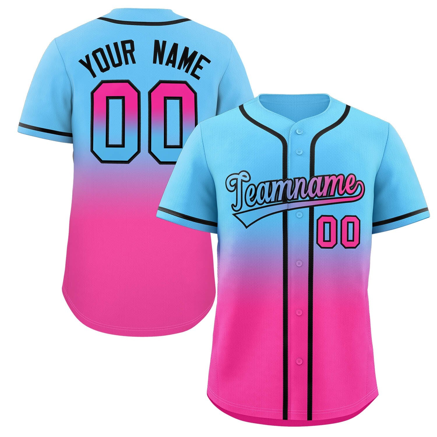 Custom Baseball Jerseys Printing Name Number For Adults/Kids Gradient Color Design Your Own Athletic Baseball Shirt For Fan