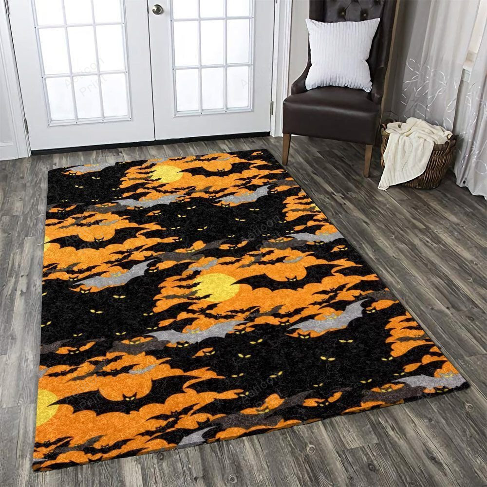 Halloween Bat Field Halloween Party Decorations Area Rug Carpet Vintage Home Decor Gift Idea Carpet