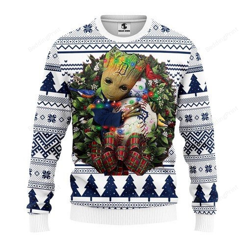 Detroit Tigers Groot Hug For Unisex Ugly Christmas Sweater, All Over Print Sweatshirt