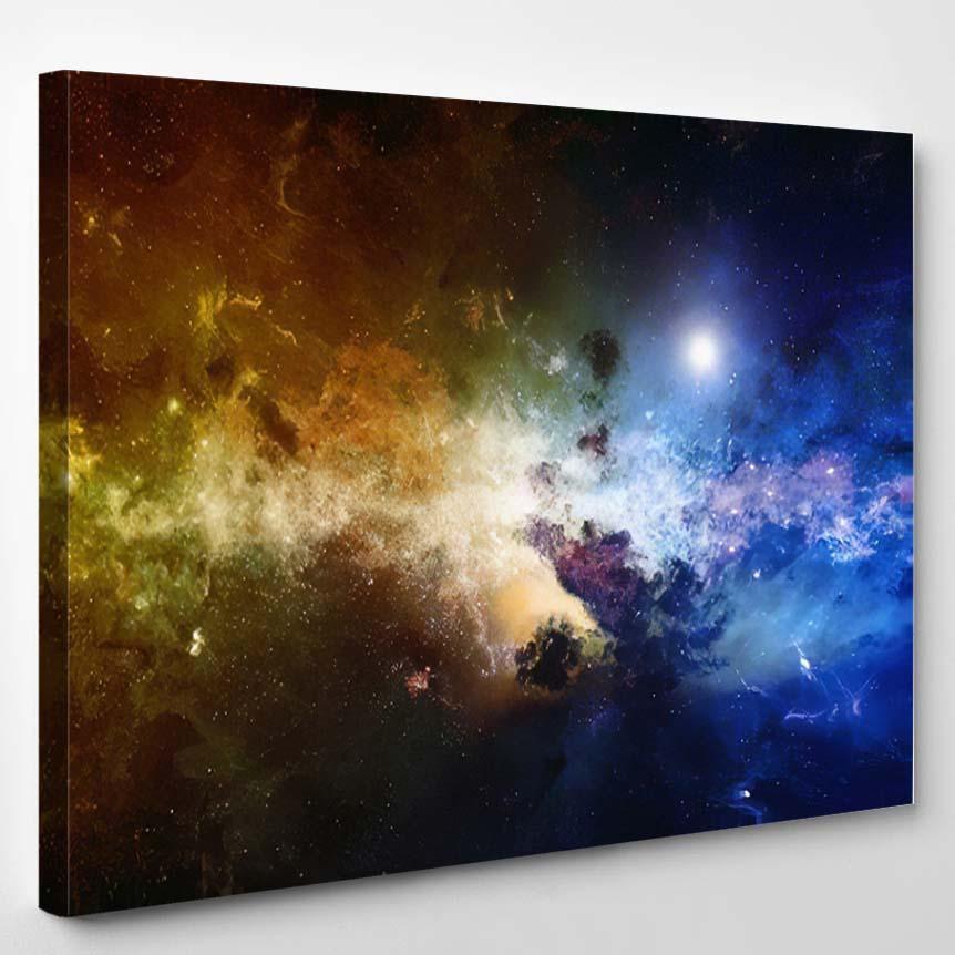 Astronomical Scientific Background Nebula Stars Deep – Galaxy Sky And Space Canvas Print