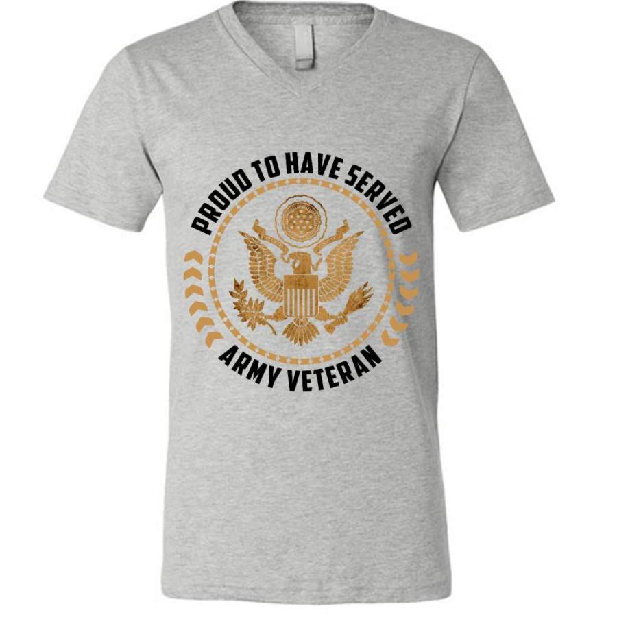 Proud To Have Served Army Veteran W – Canvas Unisex V-Neck Shirt