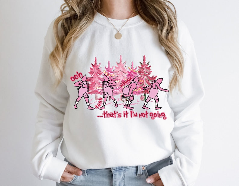 Pink Christmas Sweatshirt 2D Crewneck Sweatshirt All Over Print Sweatshirt For Women Sweatshirt For Men Sws4405