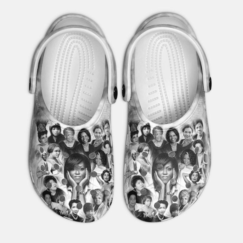 Black History Month Black Woman Heroes Classic Clogs Shoes