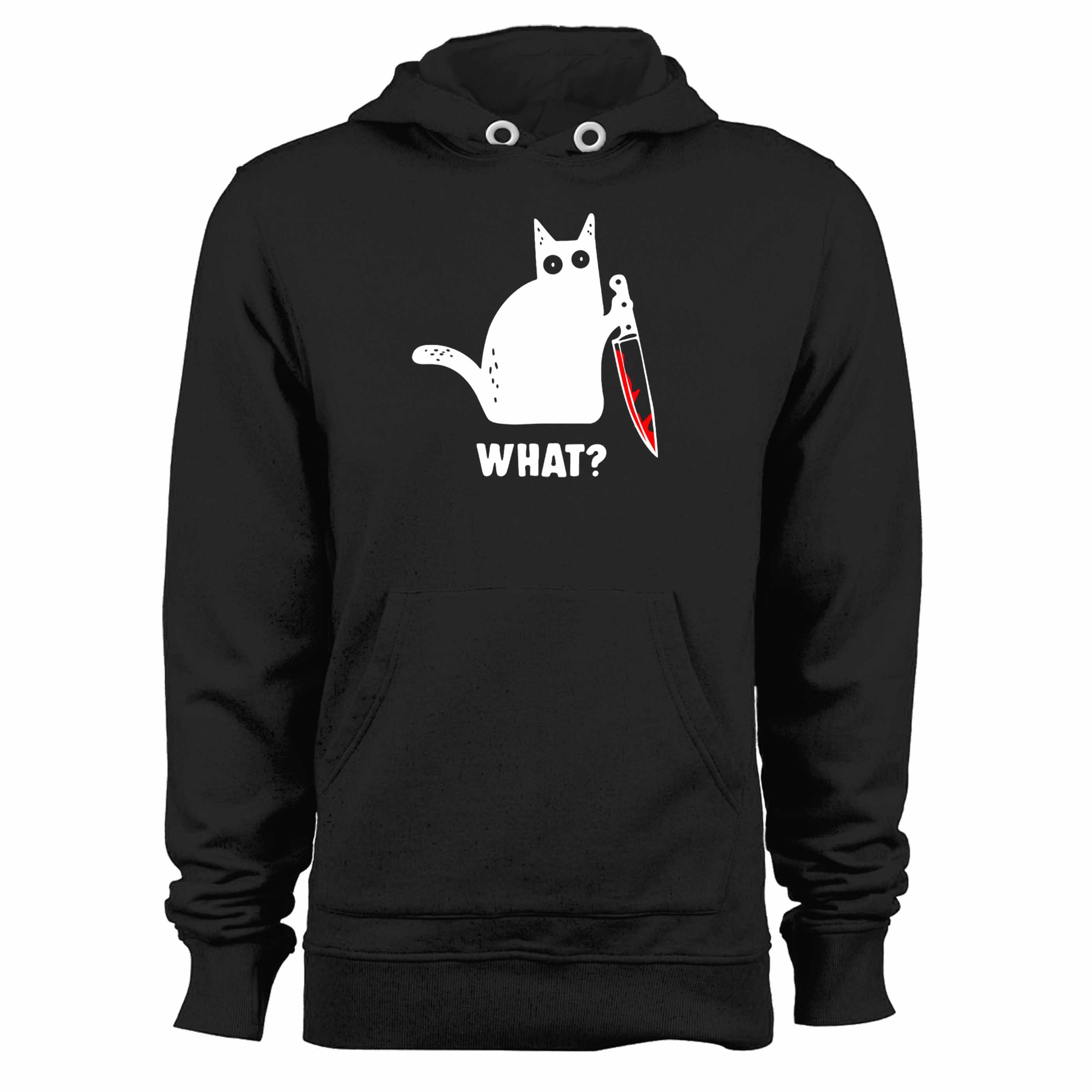 Black Cat What Killer Kitten Halloween  Unisex Hoodie