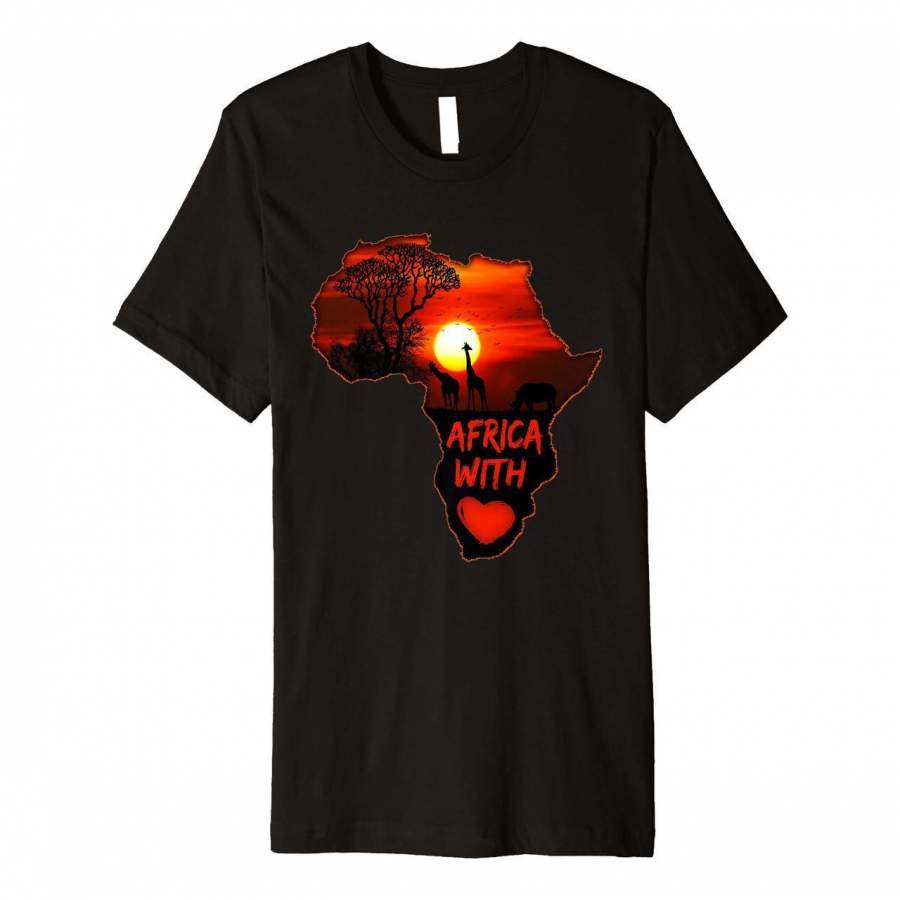 Africa T Shirt Map Of Africa Tee South African Sunset Safari