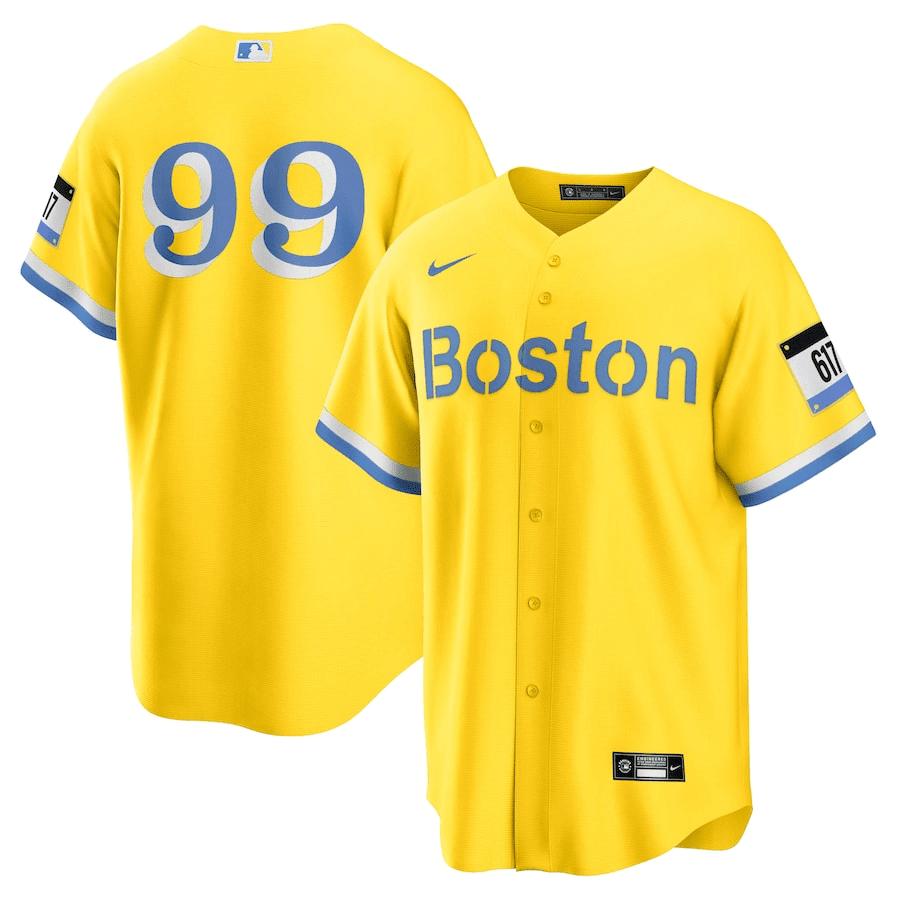 Alex Verdugo 99 Boston Red Sox City Connect Jersey – Gold/Light Blue