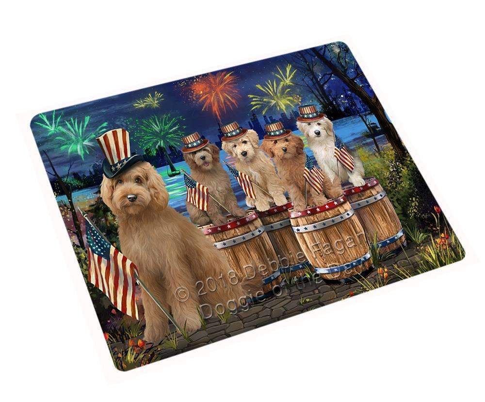 4Th Of July Independence Day Fireworks Goldendoodles At The Lake Blanket Blnkt75387