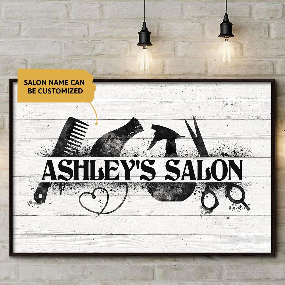 Aeticon Gifts Personalized Canvas Beauty Salon Mom Dad Gift Home Decor