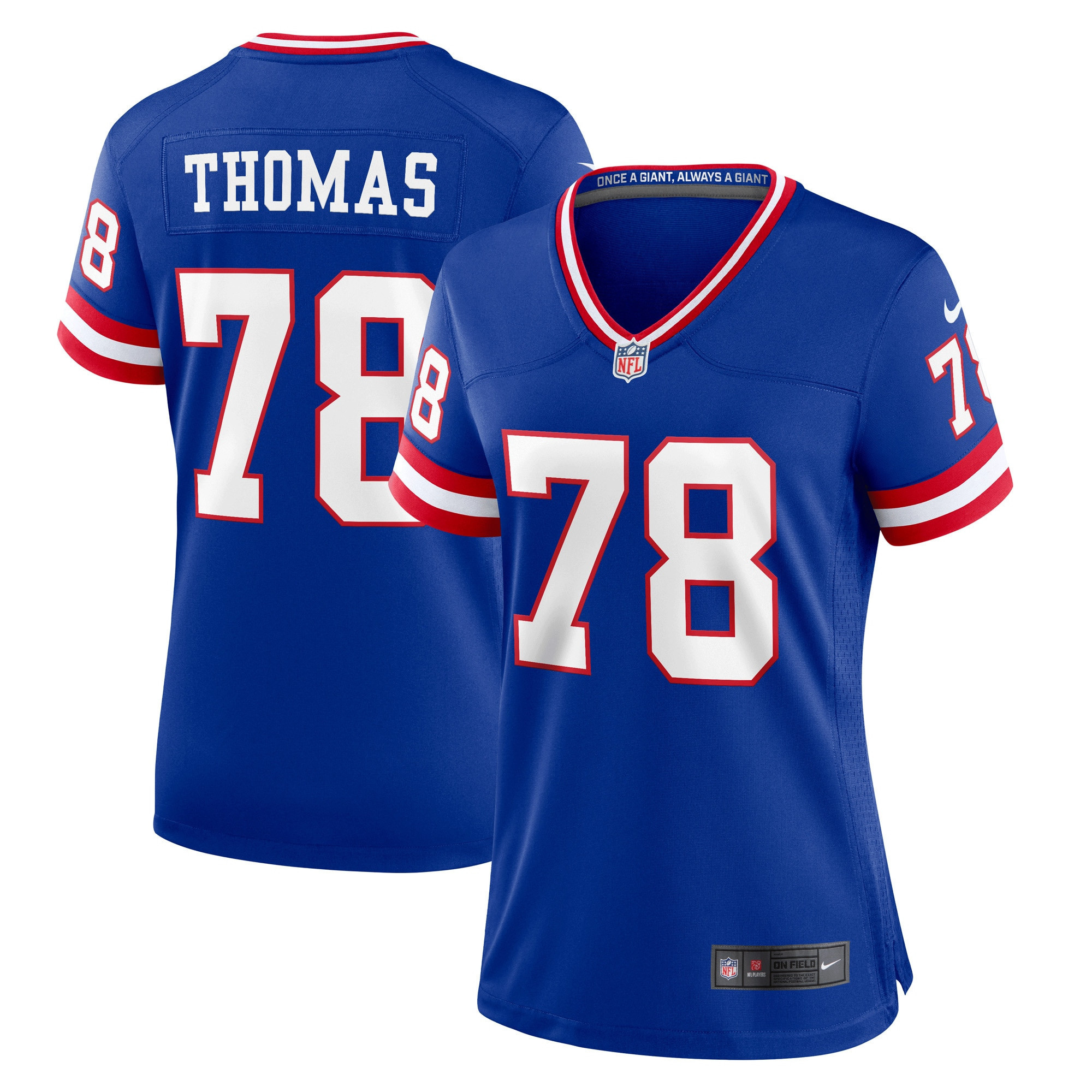 Andrew Thomas New York Giants Womens Classic Player Game Jersey – Royal NFL