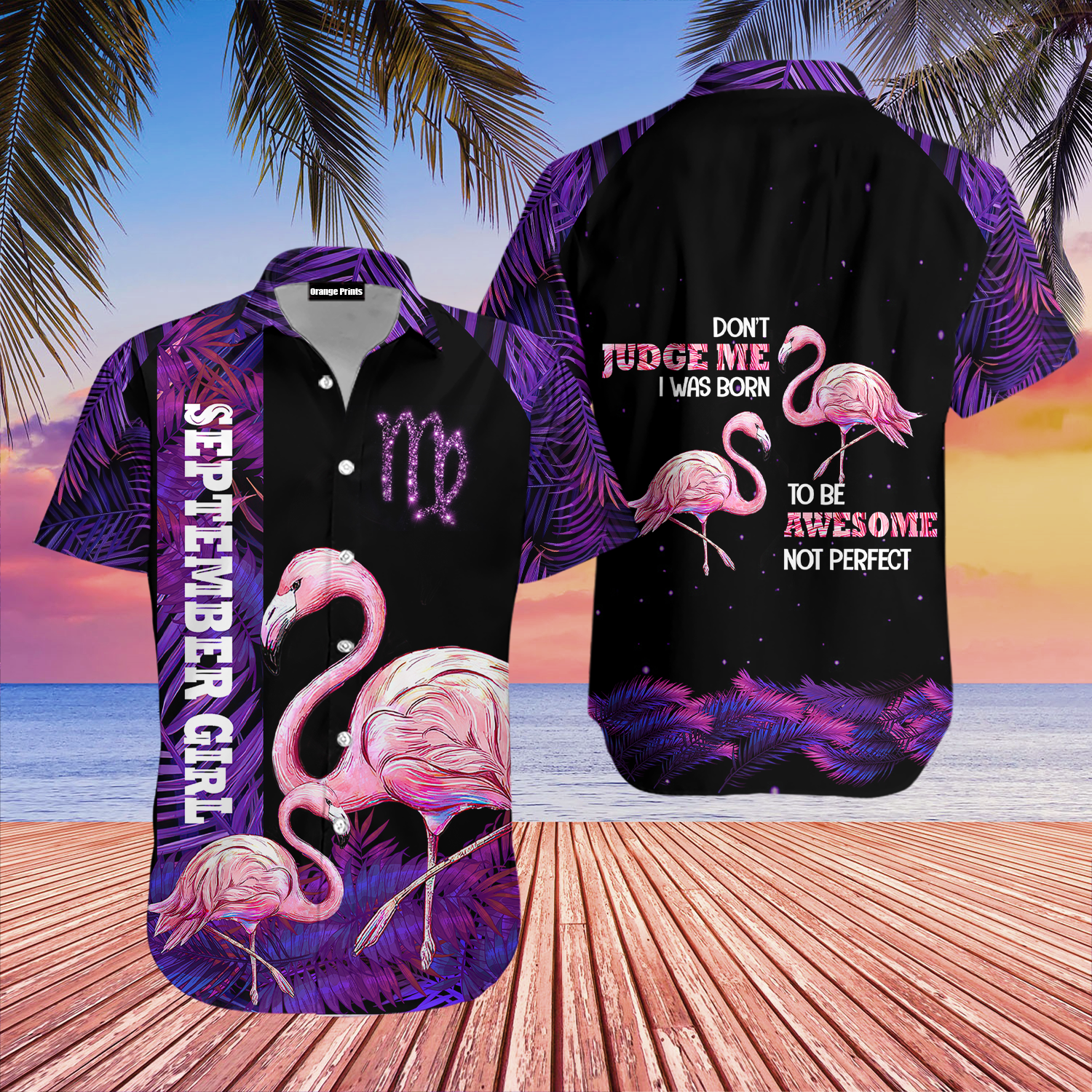 September Girl Flamingo Aloha Hawaii Shirts For Men Women Ha10010