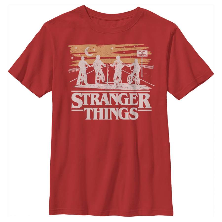 Stranger Things Boy’s Starry Bike Ride  T Shirt