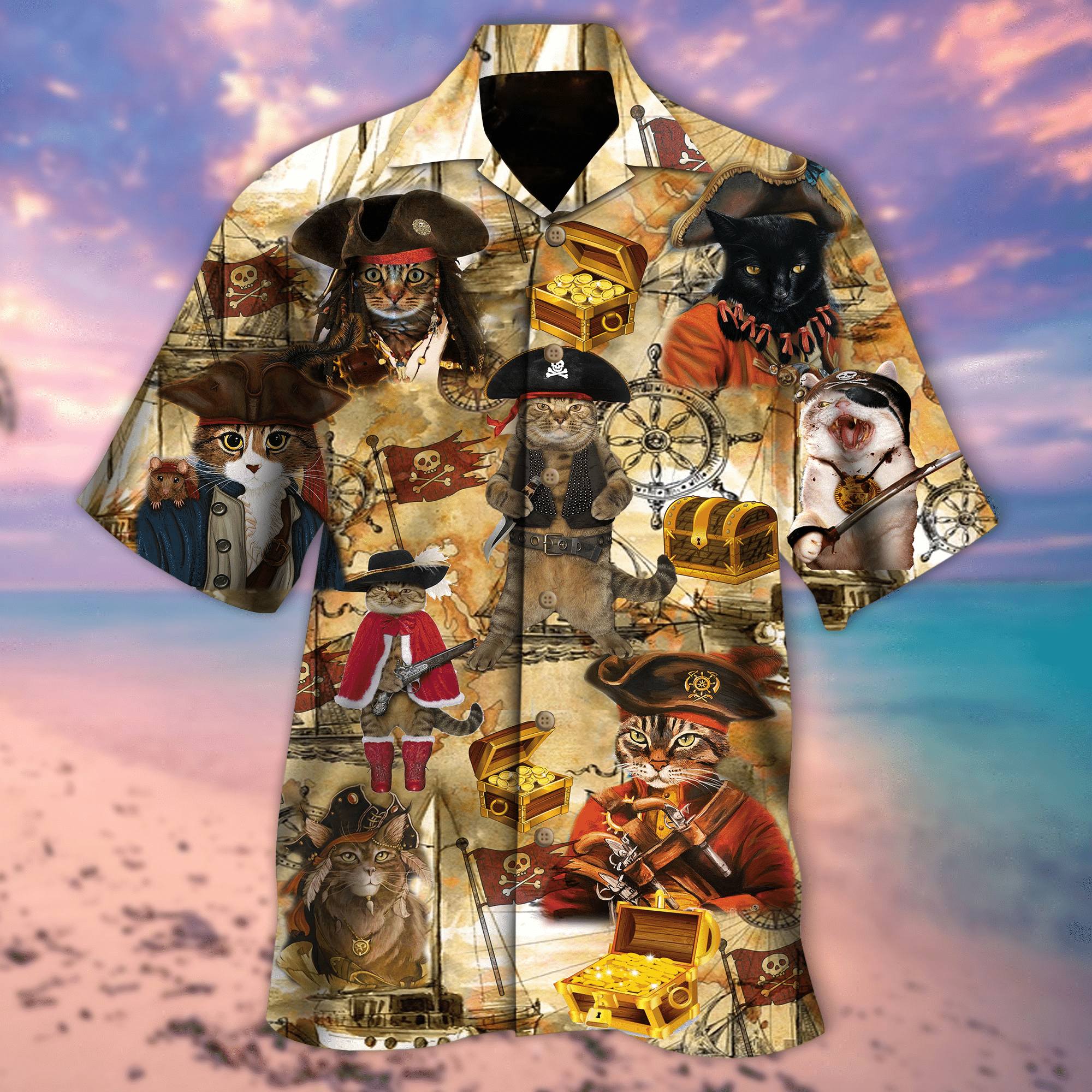 Would You Go For A Treasure Hunting Cat Hawaiian Shirt – Re Av00152