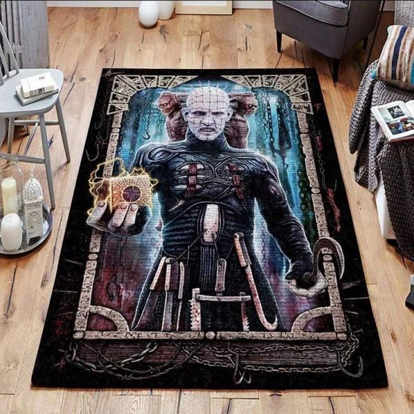 pinhead halloween rectangle carpet rug