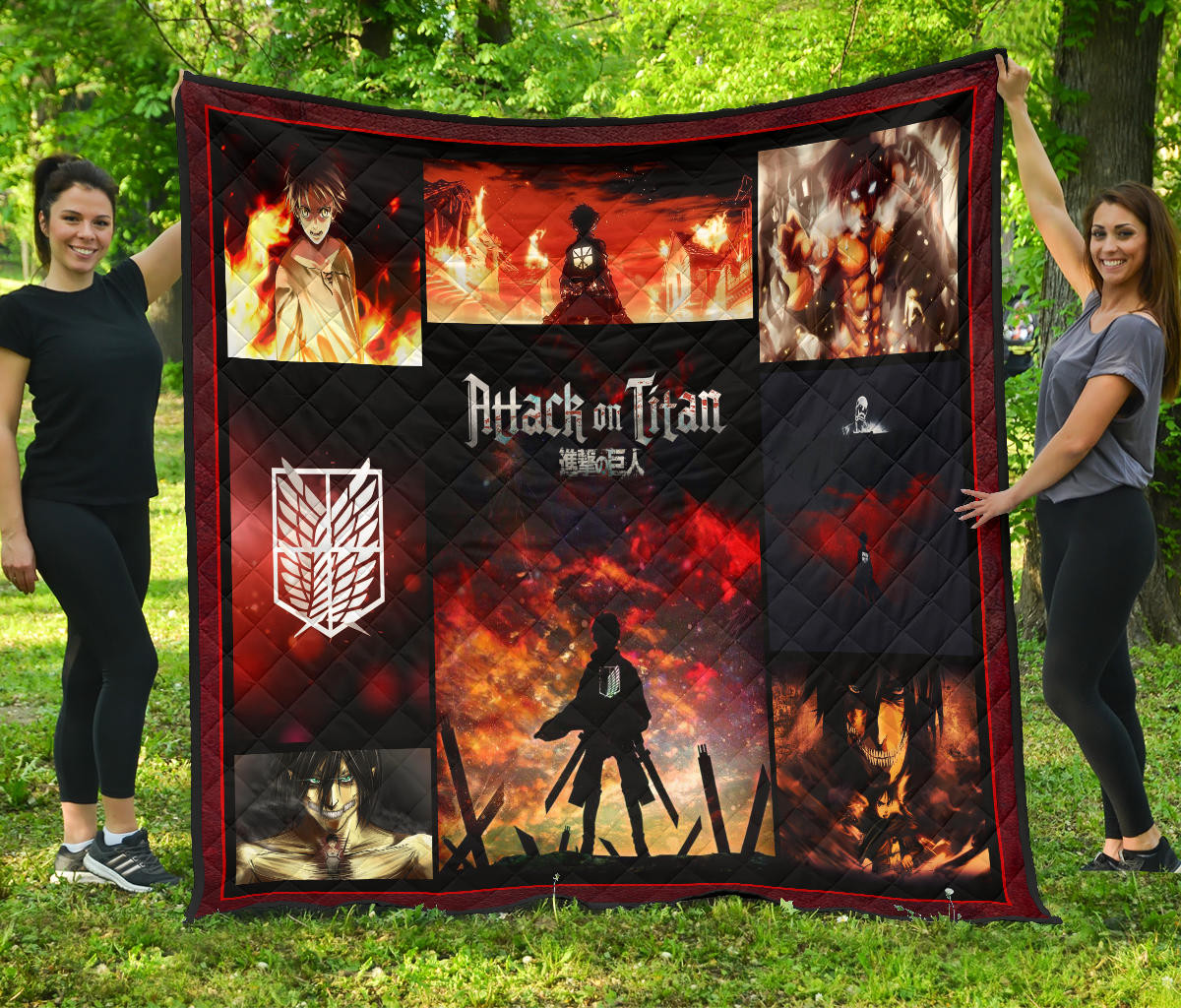 Eren Yeager Attack On Titan Premium Quilt Blanket Anime Home Decor Custom For Fans Na033001