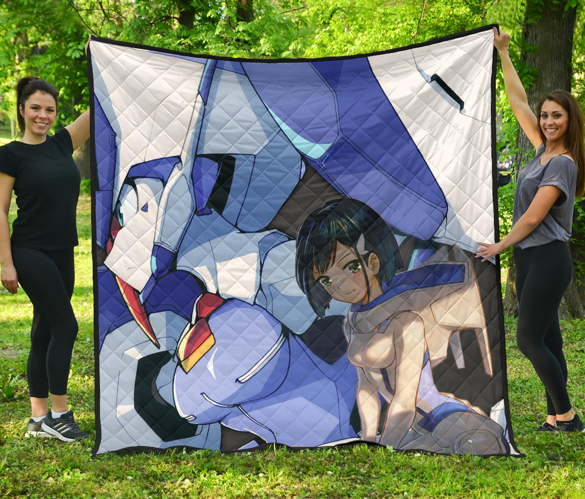 Darling In The Franxx Anime Premium Quilt – Ichigo Code 015 With Blue Franxx Quilt Blanket